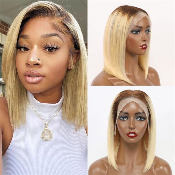 13x4 Straight Hair Colored BOB Lace Front Wig - Image 5